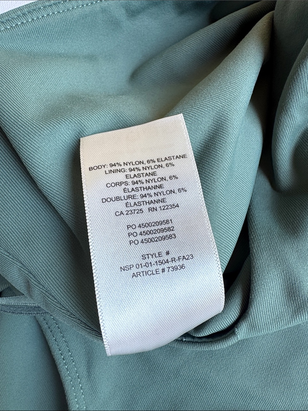 Babaton‎ Contour Sage Green Square Neck Long Sleeve Bodysuit, Size 2XS - Picture 2 of 7
